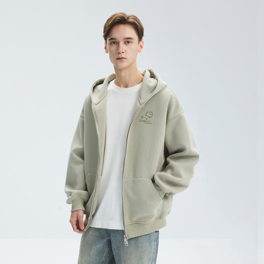 gxgjeans 男装男士卫衣2025秋款连帽宽松百搭日常休闲潮流印花开衫卫衣男K&C 商品图1