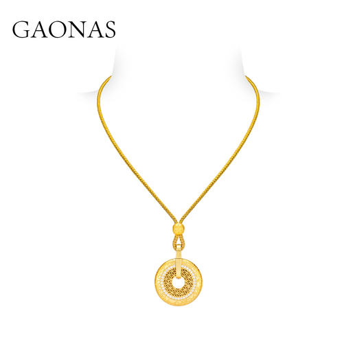GAONAS   贵气老钱金色平安扣项链11674DGO 商品图2