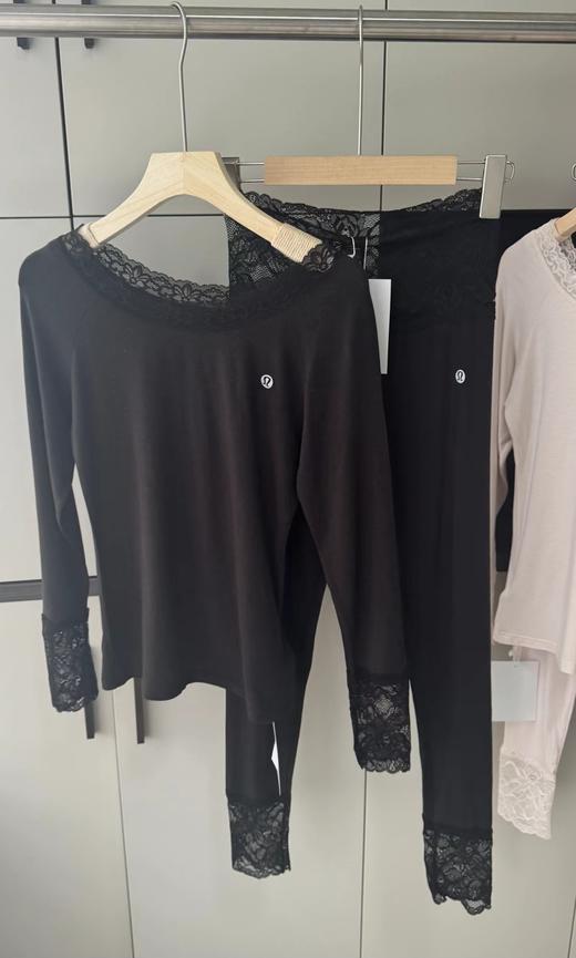 F011338纯欲氛围感拉满女款亲肤磨毛蕾丝保暖套装 商品图5