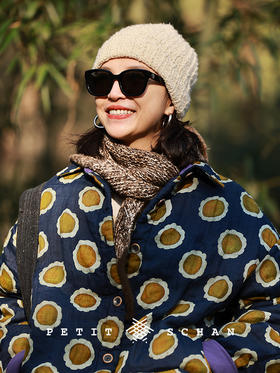 Petit Schan小闪 CLO#1028 Fried eggs 煎鸡蛋 高支苎麻印花绵羊毛厚外套