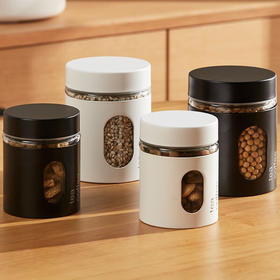 储存罐储物罐茶叶罐咖啡豆铁皮玻璃罐STM