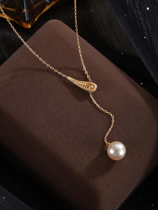 子佩集【洛神之迷】银S925珍珠惜王妃套链【HJYTL007】9mm珠镀金水滴吊球2601 商品图3