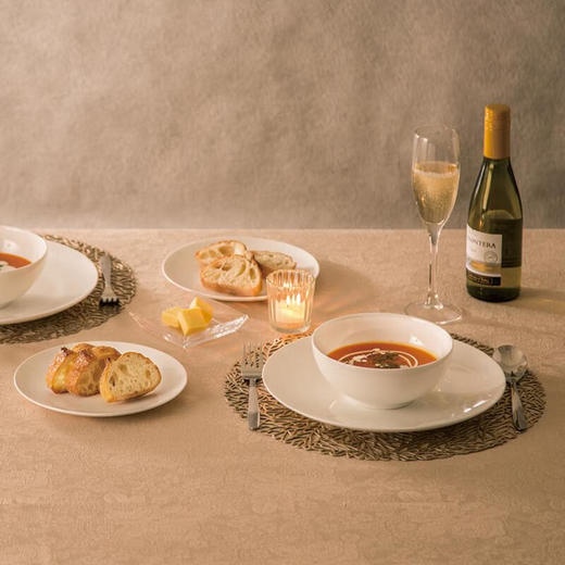 现代简约碗碟盘子圆盘汤勺纯白骨瓷系列餐具套装 商品图3