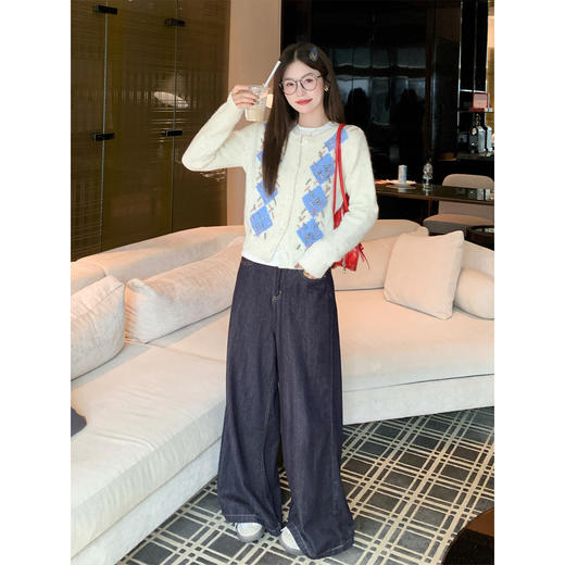 【169元任选2件】现货！韩系菱格毛衣开衫 商品图2