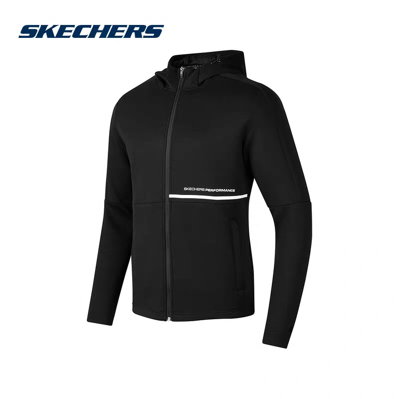 XY/Skechers斯凯奇男子休闲舒适运动针织连帽外套 P123M006/0018