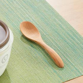 日式简约蛋糕叉甜品勺细窄小勺汤匙榉木茶勺