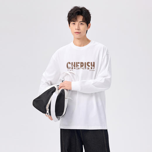 gxgjeans 男装【棉100%】男士长袖T恤25秋款基础百搭设计日常通勤打底衫K&C 商品图4