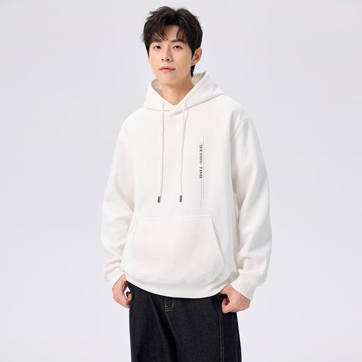 gxgjeans 男装男士连帽卫衣2025秋款简约舒适百搭休闲潮流学生运动外套上衣K&C 商品图3