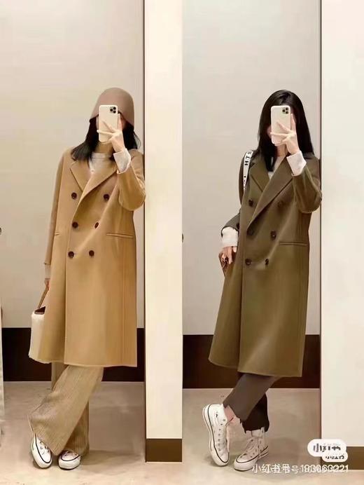F011396女装新款羊毛羊绒双面呢双排扣长款大衣 商品图7