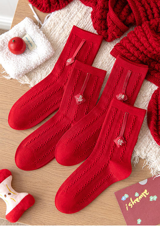 ⁴【成人过年红袜】 34码-39码可选 YC04-CR-BDT 商品图5