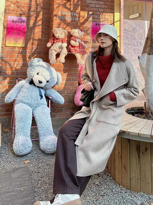 【高级定制】噢蜜ooomeooo原色羊绒手工大衣 商品图1