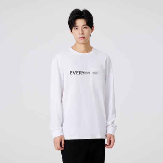 gxgjeans 男装25秋款【棉100%】男士长袖T恤柔软亲肤百搭青少年打底衫K&C 商品图3