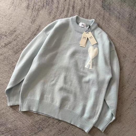 F011320男女同款小心形圆领白色ADC云朵毛衣 商品图11