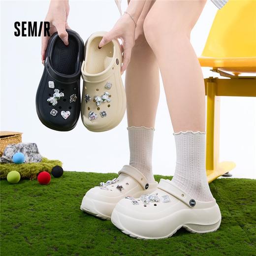 Semir女士厚底增高洞洞鞋防水休闲沙滩鞋凉鞋女鞋 商品图0