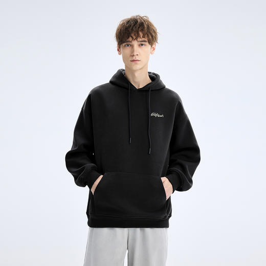 gxgjeans 男装男士连帽卫衣25秋款宽松简约百搭校园通勤印花套头卫衣打底衫男K&C 商品图2