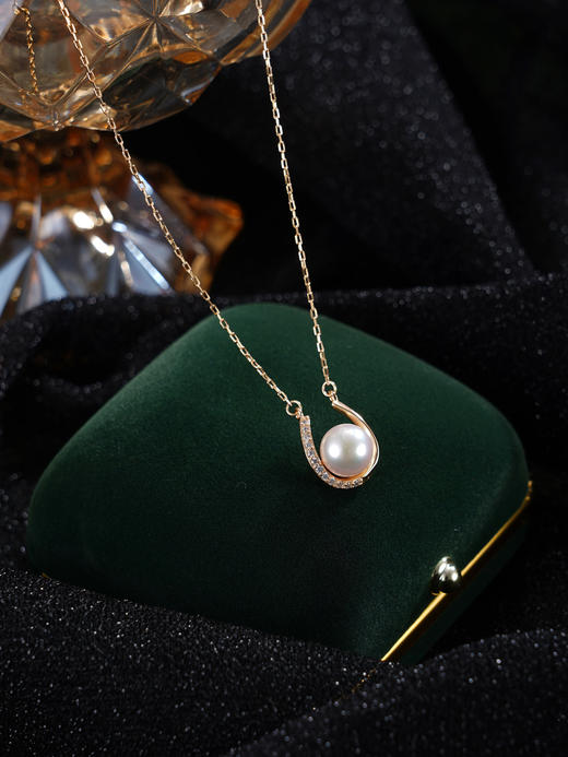 子佩集【珠光马蹄】银S925珍珠惜王妃套链【HJYTL006】8mm珠镀金马蹄半环2601 商品图4