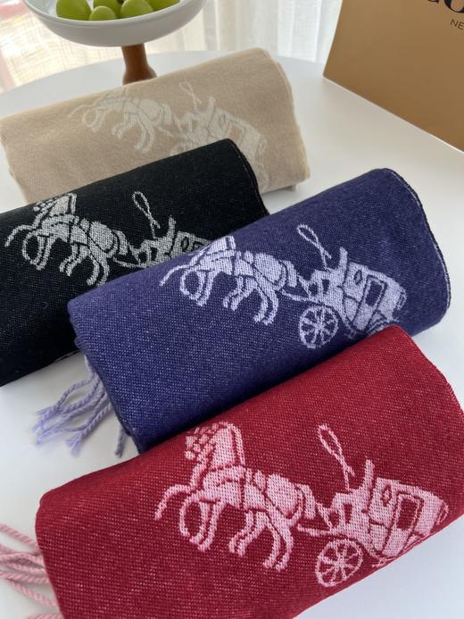 点此购买 蔻驰经典马车Logo双面双色围巾 ssy 339761 商品图3