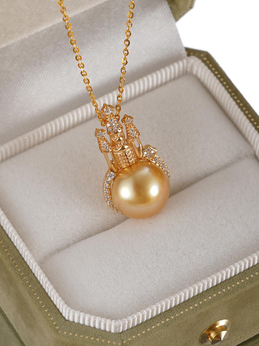 子佩集【女王城堡】银S925珍珠惜王妃套链【HJYDZ005】11.5mm珠镀金城堡金色珠2601 商品图8