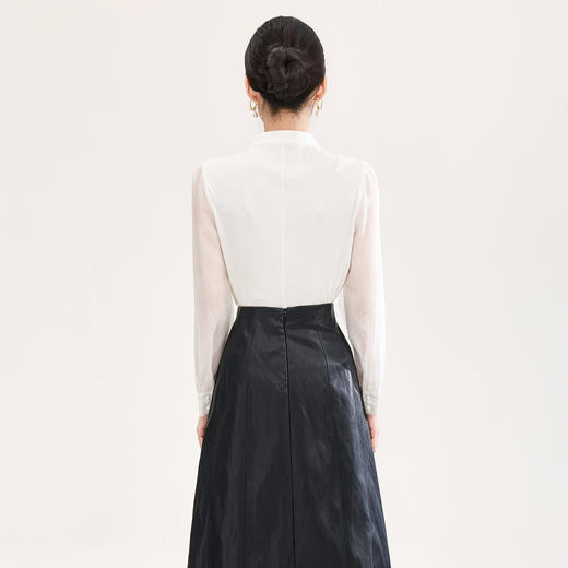 「高货wl」全新升级【铂金会员257/天猫339/差价82】(01955)洛诗琳国风蕾丝拼接上衣2026春季新款珍珠盘扣旗袍式衬衫 商品图2