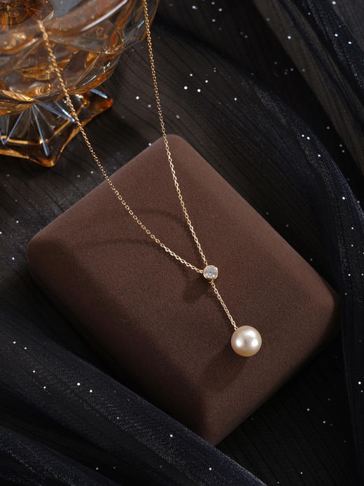 子佩集【暮光之遇】银S925珍珠惜王妃套链【HJYTL012】9.5mm珠镀金星点金色珠吊球2601 商品图2