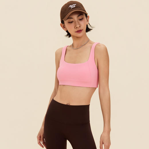 【限时秒】YOGACODE【火树银花系列】方领宽肩带运动内衣一体杯收副乳瑜伽文胸DWC116070 商品图2