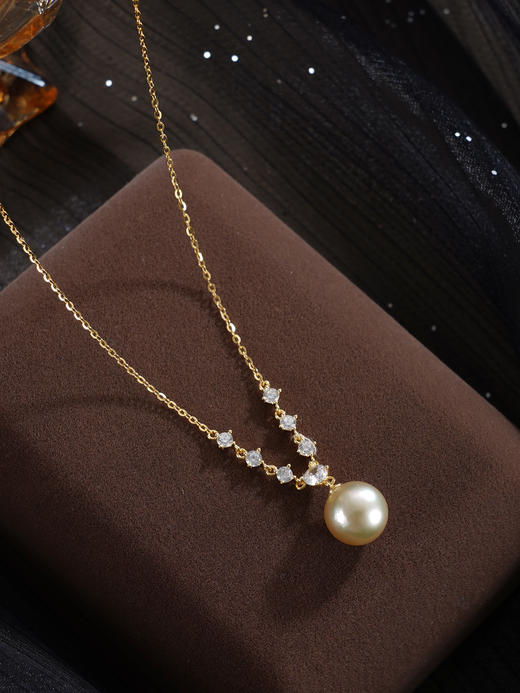 子佩集【星河仙境】银S925珍珠惜王妃套链【HJYTL013】9.5mm珠镀金星星金色珠2601 商品图2