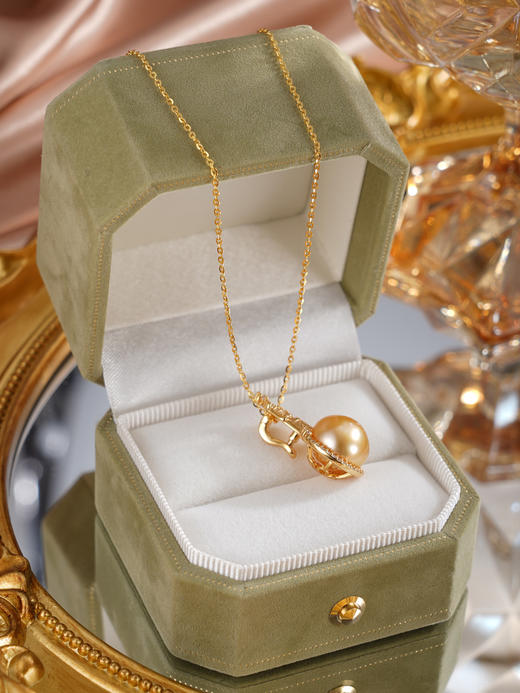 子佩集【女王城堡】银S925珍珠惜王妃套链【HJYDZ005】11.5mm珠镀金城堡金色珠2601 商品图3