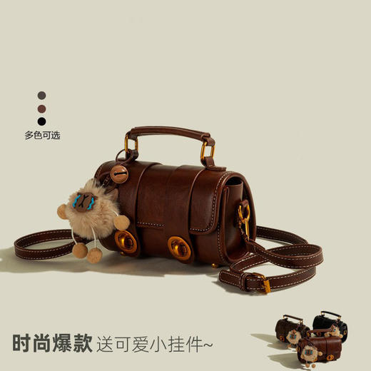 【美式高级感❗️美拉德单肩包】复古与现代的完美结合，斜挎/单肩两用，轻松凹造型，触感细腻柔软，耐磨性和抗皱性，外出小拎式2026年秋冬单肩包斜挎剑桥包女包QQ 商品图0