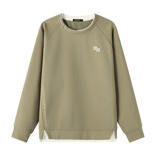 gxgjeans 男装【假两件卫衣】舒适日常百搭男士内搭校园通勤宽松圆领套头卫衣男K&C 商品图4