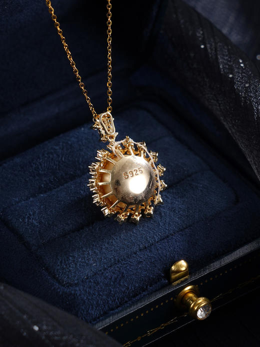 子佩集【金色童话】银S925珍珠惜王妃套链【HJYDZ002】12.5mm珠镀金太阳花金色珠2601 商品图3