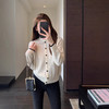 温柔气质！时髦撞色提花白色小衫！显瘦毛衣女上衣26秋冬新款！ 商品缩略图1