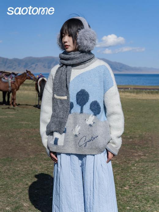 早乙女惠子saotome/STMMY141105/马海毛山野提花提花毛衣 商品图0