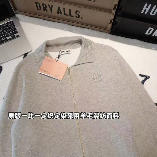 F011303新款暖色LOGO贴布绣羊毛翻领拉链长袖开衫外套 商品图10