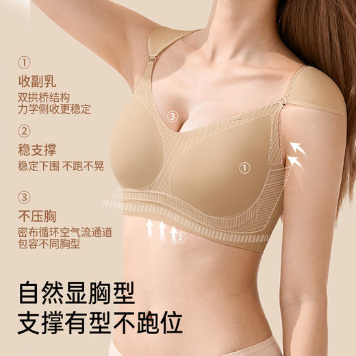 A1-【A-C杯】润微垫肩内衣女直角肩神器隐形小胸显大收副乳防下垂粉底液文胸   袭蜜婉韵 商品图3