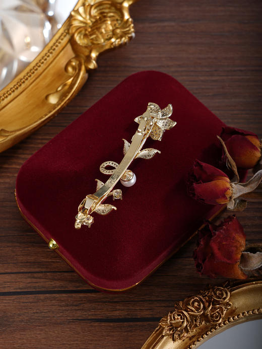 子佩集【花开钟情】珍珠惜王妃发夹【HBFJ036】8.7mm大珠镀金花朵六瓣花2601 商品图4