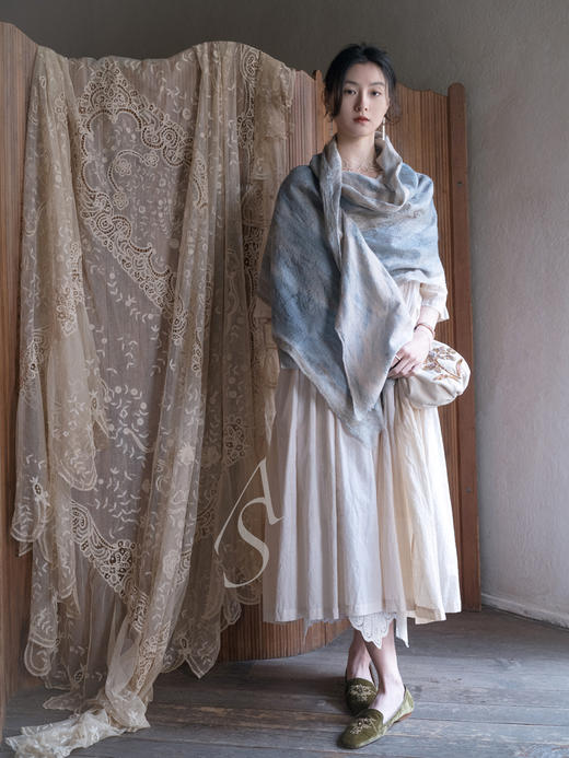 Beatriz Palacios 银镀金霜白色古董玻璃耳环（一对） 商品图9