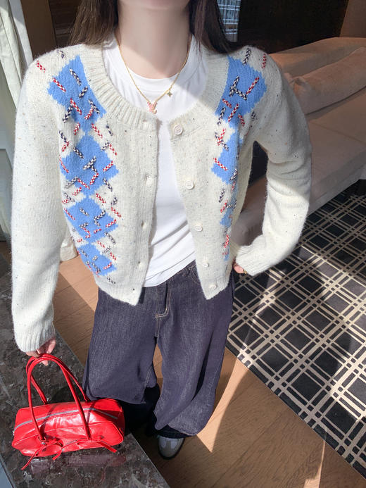 【169元任选2件】现货！韩系菱格毛衣开衫 商品图8