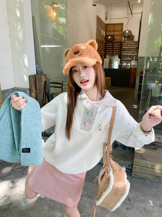 <曾小咸推荐>现货秒杀 ！微信超特价！韩系彩色翻领加绒卫衣 日常209.99 立减120 秒杀89.99！！ 商品图9