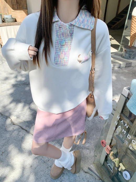 <曾小咸推荐>现货秒杀 ！微信超特价！韩系彩色翻领加绒卫衣 日常209.99 立减120 秒杀89.99！！ 商品图7