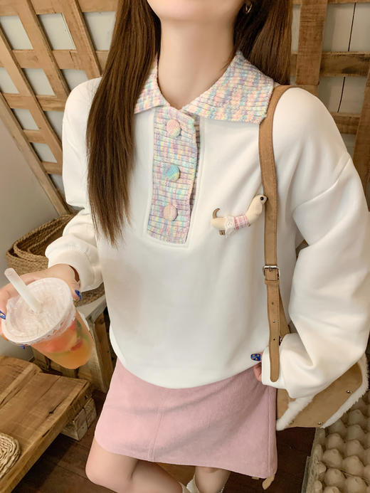 <曾小咸推荐>现货秒杀 ！微信超特价！韩系彩色翻领加绒卫衣 日常209.99 立减120 秒杀89.99！！ 商品图14