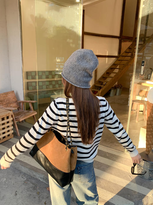 <曾小咸推荐>现货秒杀 ！微信超特价！韩系假两件条纹针织衫 日常159.99 立减80 秒杀79.99！！ 商品图6