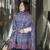 【林栖设计小店】格纹毛织披肩复古气质宽松高领2025秋冬新款流苏斗篷上衣2954006 商品缩略图4