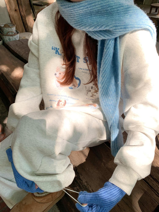 <曾小咸推荐>现货秒杀 ！微信超特价！韩系小狗加绒卫衣 日常179.99 立减100 秒杀79.99！！休闲裤 秒杀79.99！！ 商品图8