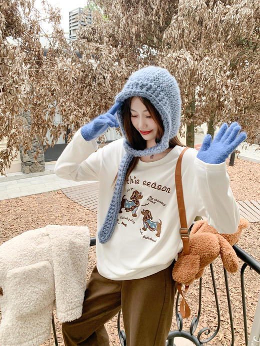 <曾小咸推荐>现货秒杀 ！微信超特价！小狗印花加绒长袖t恤 日常139.99 立减70 秒杀69.99！！ 商品图11