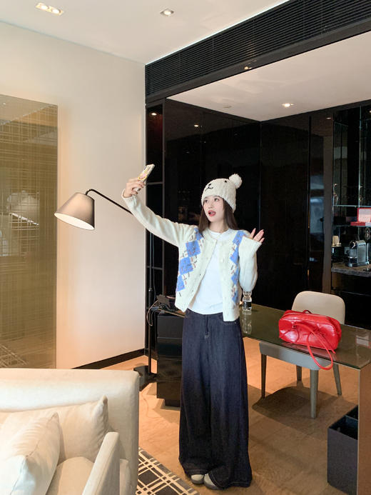 【169元任选2件】现货！韩系菱格毛衣开衫 商品图9