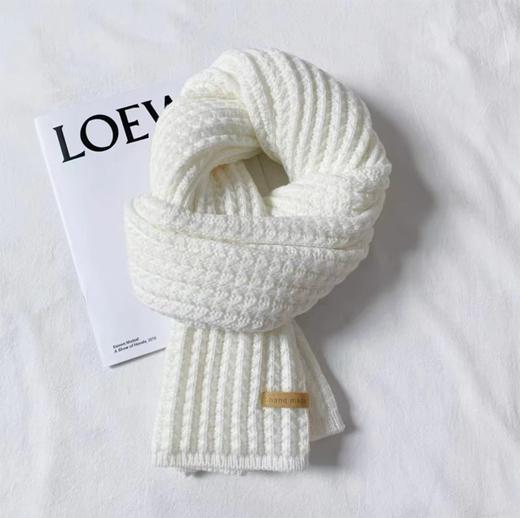 【17.9任选2条❗️超百搭针织围巾】软糯舒适，秋冬显白，持久保暖锁温！季时尚高级感学生围脖披肩情侣色韩版纯色厚马年春节新年本命年大红色L 商品图4