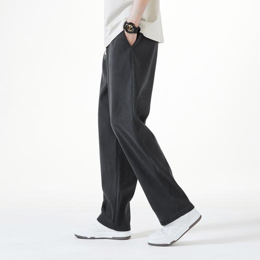 GXG男装时尚松紧腰系绳简约百搭纯色直筒男式休闲裤K&C 商品图4