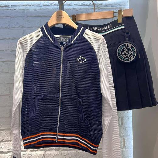 PG春夏新款女士针织网眼拉链开衫外套来了！🌟渠道系列高版本现货‼️明星同款，🇰🇷客户订单，针织网眼透气小外套～好有夏日气息的配色🫶可可爱爱的刺绣徽章，进口原版拉链，不遗漏每一个细节! 商品图1