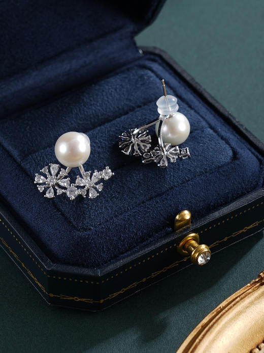 子佩集【白雪翩翩】银S925珍珠惜王妃耳钉【MLEH015】9mm珠雪花2601 商品图6