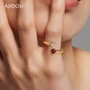 AJIDOU阿吉豆戒指女金色双爱心锆石简约指环轻奢小众百搭女士尾戒AD25J0094A10【48h发货】 商品缩略图0